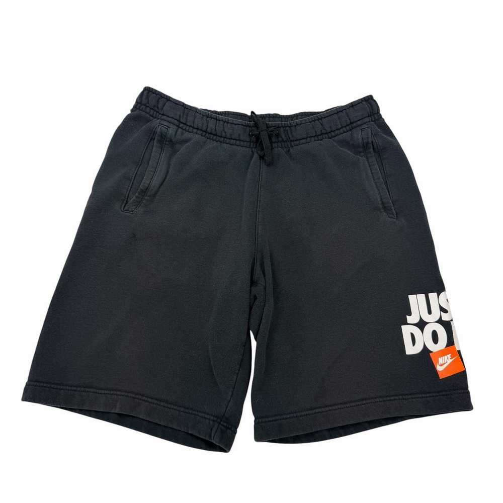 Men's Nike Black Screen Print Logo Sweat Shorts Size Medium Just Do It